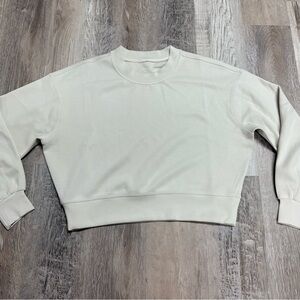 Lululemon White Opal Cropped Scuba Style Sweatshirt Boxy Fit